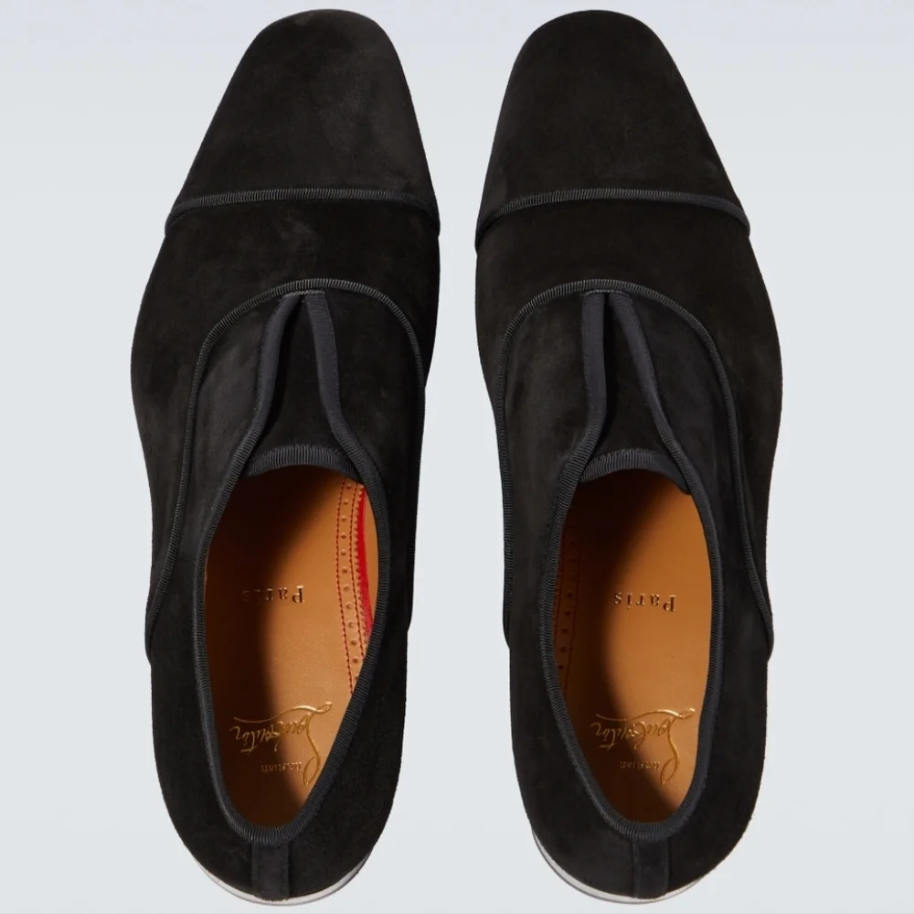 NIB Christian Louboutin Alpha Male Flat Black Shoes Sz 45.5